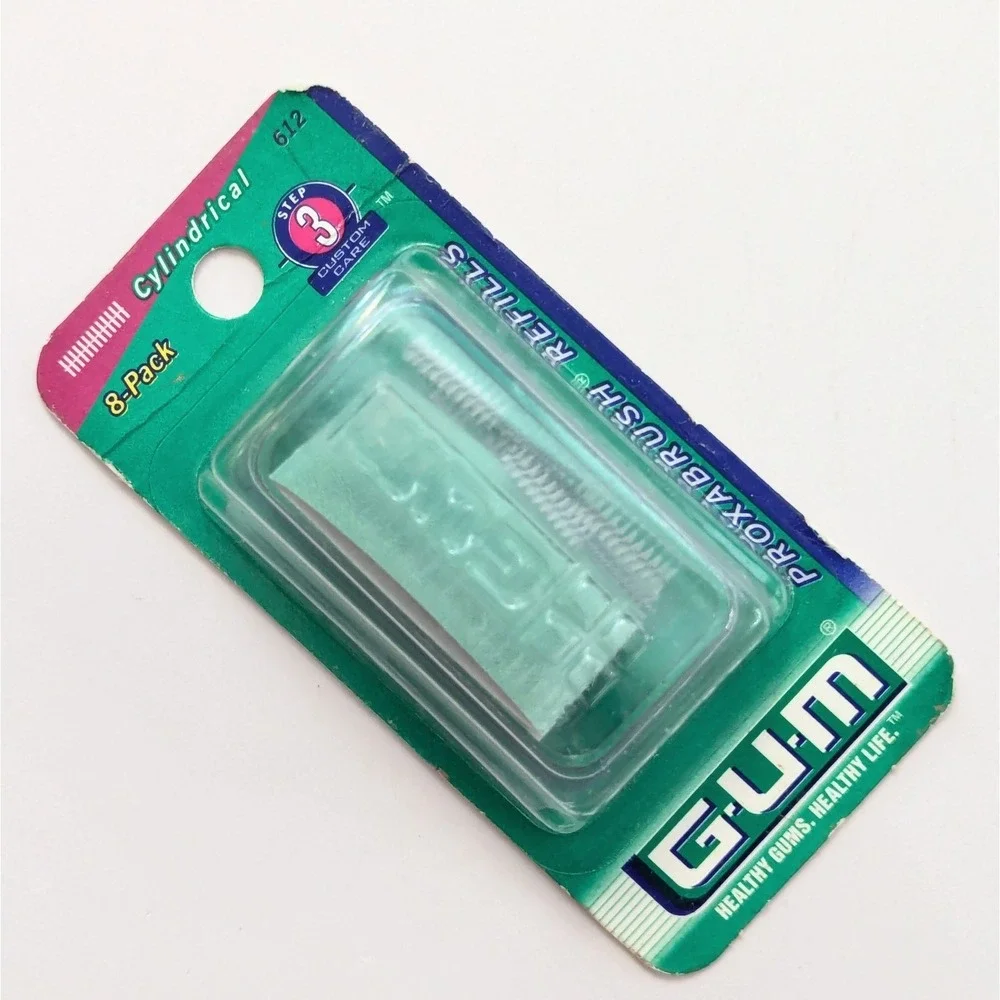 GUM Sunstar Proxabrush Snap-Ons Handle 625 & Cylindrical Brush Refills 612 NEW